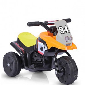 Motocicletta elettrica Racing arancio per bambino con batteria 6 volt, moto elettriche bimbo da corsa per bambini con retromarcia.