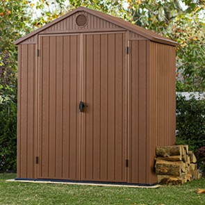 Casetta Keter da giardino con pannelli evotech. Casette con rifinura effetto legno naturale, robusta e ideale per riporre qualsiasi attrezzo da giardino.