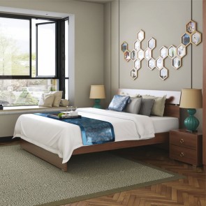 Letto matrimoniale due piazze in legno per camera da letto. Letti matrimoniali noce antico 2 posti ideale anche per la cameretta dei bambini, dimensioni 200x171x98 cm.