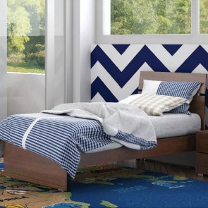 Letto in legno una piazza e mezza per cameretta bambini, letti singoli moderni di colore noce antico per camerette ragazzi 200x131x98 cm.