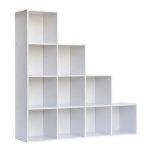 Libreria scaffale componibile bianca, librerie divisoria componibili con 10 cubi 