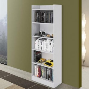 Libreria verticale componibile bianca alta 180 cm, librerie componibili e modulari in legno per ufficio e camerette bambini.