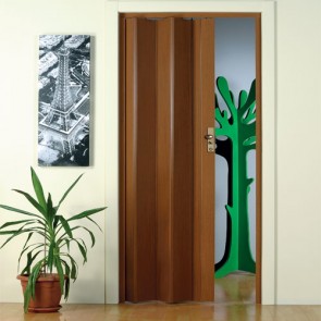 Porte interne a soffietto moderne, porta a soffietto legno scuro per gli interni della casa. Dimensioni 83x214 cm