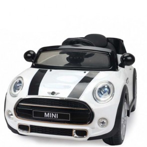 Auto elettriche 12V Mini Cooper per bambini con telecomando. Macchine elettriche BMW bianca per bambino con radiocomando.