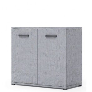 Credenza buffet cucina cemento 80x90x45 cm. Mobiletto multiuso 90 cm con 2 ante, ideale in soggiorno e ufficio.