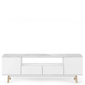 Mobile porta TV moderno TemaHome dal design minimalista in stile nordico. Mobili credenza bianca disponibile con piano in marmo 