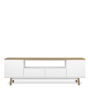 Mobile porta TV moderno TemaHome dal design minimalista in stile nordico. Mobili credenza bianca disponibile con piano in legno