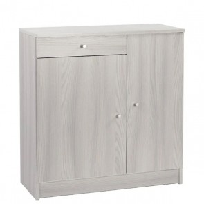 Armadio multiuso eucalipto con ripiani regolabili. Mobile bagno due ante e un cassetto in legno, ideale in lavanderia per i detersivi.