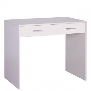 Scrivania ufficio bianca larga 91 cm. Scrivanie in legno porta pc per camerette completa di due cassetti bianchi, dimensioni 76x91x55 cm.