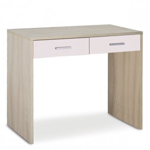 Scrivania ufficio olmo larga 91 cm. Scrivanie in legno porta pc per camerette completa di due cassetti bianchi, dimensioni 76x91x55 cm.