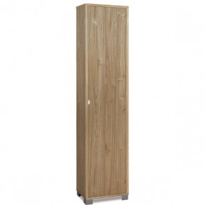 Mobile multiuso con 4 ripiani regolabili, dimensioni 43x29x190 cm. Scarpiere colonna noce stelvio con 1 anta, ideale in bagno o in lavanderia come scarpiera. 
