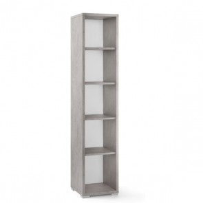 Libreria ufficio con 2 ripiani regolabili. Mobile librerie a giorno cemento con 4 ripiani, misure 182x39x41 cm.