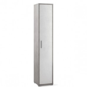 Mobile multiuso con 4 ripiani, dimensioni 41x39x182 cm. Scarpiere colonna cemento con 1 anta bianca, ideale in bagno o in lavanderia come scarpiera. 