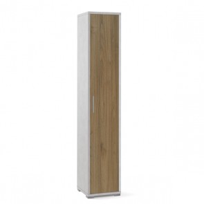 Mobile multiuso con 4 ripiani, dimensioni 41x39x182 cm. Scarpiere colonna bianca con 1 anta noce, ideale in bagno o in lavanderia come scarpiera. 