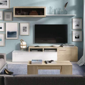 Mobile porta TV basso Fores dal design scandinavo. Parete attrezzata moderna 