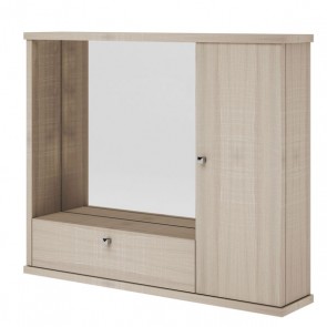 Mobile bagno olmo con specchio e luce, pensile bagno con anta ribalta. Dimensioni 73x14x61h cm.