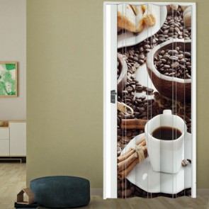 Porte interne a soffietto moderne, porta a soffietto bianca con stampa digitale per gli interni della casa o di un negozio