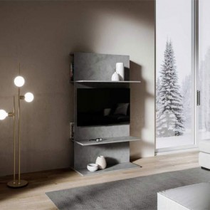 Mobile porta TV Loki A dal design moderno. Parete attrezzata moderna antracite spatolato