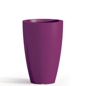Vaso da giardino in resina viola per esterno. Vasi da interno design in polietilene, ideale per le piante e fiori del terrazzo. Dimensioni 50hx33 cm.