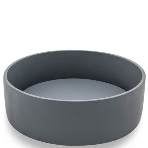 Lavabo bagno da appoggio cipì in resina moderno, lavandino rotondo design sospeso colore grigio