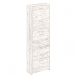 Armadio scarpiera con 5 ripiani a ribalta, alta 165 cm. Scarpiere salvaspazio in legno cinque ante colore bianco, ideali per scarpe e stivali.