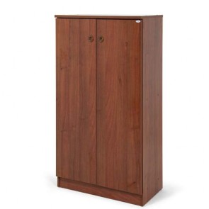 Armadio multiuso scarpiera con 2 ante, dimensioni 71x38x130 cm. Scarpiere armadietto in legno colore noce antico, ideale per tutti i modelli di scarpe e stivali.