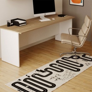 Scrivania ufficio bianca con ripiano noce naturale larga 160 cm. Scrivanie in legno porta pc per camerette