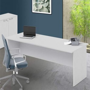 Scrivania ufficio bianco frassinato larga 200 cm. Scrivanie in legno porta pc per le camerette dei ragazzi.
