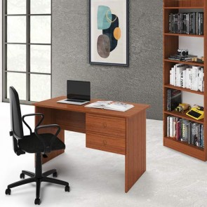 Scrivania ufficio noce antico con due cassetti. Scrivanie porta pc in legno, ideale per arredare la cameretta dei ragazzi e studio.