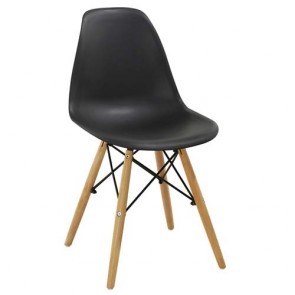 Sedia cucina con struttura in metallo nera e gambe in legno di faggio. Sedie ufficio da scrivania in ABS nero, poltroncina ideale anche in soggiorno.