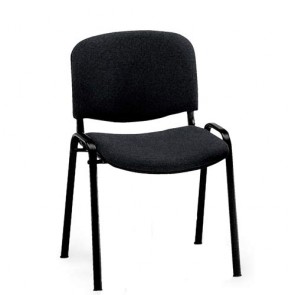 Sedia interlocutoria ufficio in tessuto nero, sedie per scrivania, sala riunioni o d'attesa.