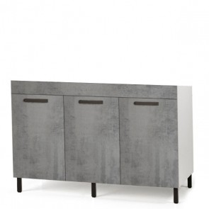 Sottolavello cucina componibile con ante 120 cm cemento. Mobili sottolavelli per cucine componibili, dimensioni 85x120x50 cm.