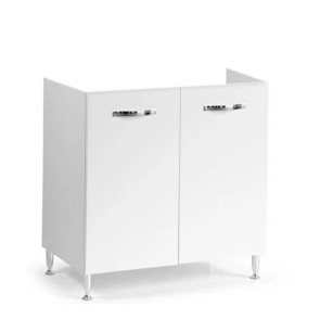 Sottolavello cucina componibile con ante 80 cm bianco frassinato. Mobili sottolavelli per cucine componibili, dimensioni 85x80x50 cm.