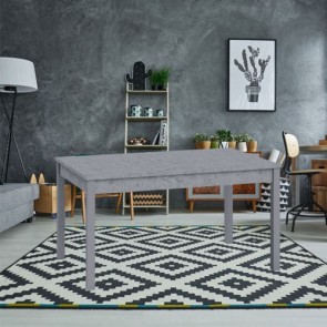Tavolo da pranzo cemento allungabile di 40 cm, tavoli da cucina apribili con gambe in faggio. Dimensioni 120x80 cm