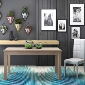 Tavolo da pranzo colore olmo allungabile di 80 cm, tavoli da cucina allungabili con gambe in faggio. 