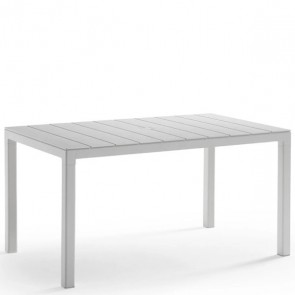 Tavolo da giardino bianco in polipropilene, tavoli bianchi da esterno per balconi e terrazzi. 