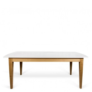Tavolo allungabile bianco e legno temahome per cucina e sala da pranzo.