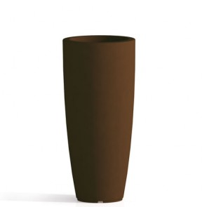 Vaso da giardino in resina marrone per esterno. Vasi da interno design in polietilene, ideale per le piante e fiori del terrazzo. Dimensioni 90hx40 cm.