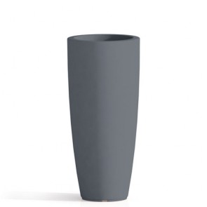 Vaso da giardino in resina grigio per esterno. Vasi da interno design in polietilene, ideale per le piante e fiori del terrazzo. Dimensioni 90hx40 cm.