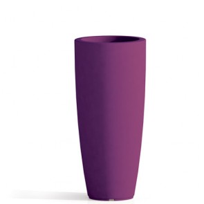 Vaso da giardino in resina viola per esterno. Vasi da interno design in polietilene, ideale per le piante e fiori del terrazzo. Dimensioni 90hx40 cm.