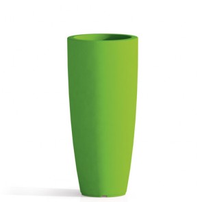 Vaso da giardino in resina verde per esterno. Vasi da interno design in polietilene, ideale per le piante e fiori del terrazzo. Dimensioni 90hx40 cm.