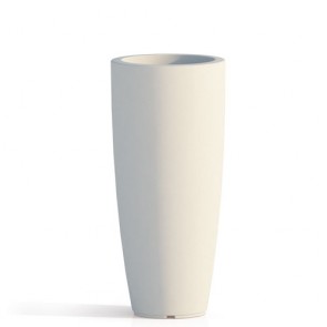 Vaso da giardino in resina bianca per esterno. Vasi da interno design in polietilene bianco, ideale per le piante e fiori del terrazzo. Dimensioni 90hx40 cm.