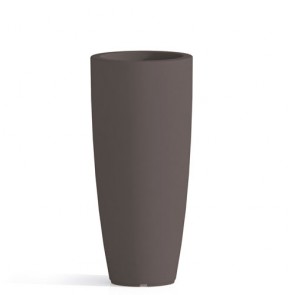 Vaso da giardino in resina antracite per esterno. Vasi da interno design in polietilene, ideale per le piante e fiori del terrazzo. Dimensioni 90hx40 cm.