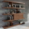 Libreria in legno e vetro