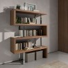 Libreria in noce e acciaio