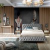 Letto imbottito in tessuto
