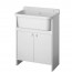 Kit mobile lavatoio in PVC antiacido, misure 55x34x80H cm. Lavatoio lavanderia con vasca lavaggio in polipropilene, ideale anche per l'esterno.