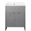 Kit mobile lavatoio in PVC antiacido, misure 58x38x85H cm. Lavatoio lavanderia rovere con vasca lavaggio in polipropilene, ideale anche per l'esterno.