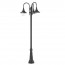 Lampada palo alto tre luci E27, lampione per giardino 3 lampadine colore nero. Lampade pali da esterno della linea lampara.