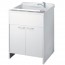 Kit mobile lavatoio in PVC antiacido, misure 60x60x85H cm. Lavatoio lavanderia con vasca lavaggio in polipropilene, ideale anche per l'esterno.